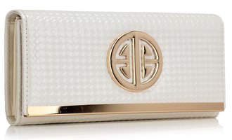 LSP1058A - White Purse / Wallet With Metal Detail