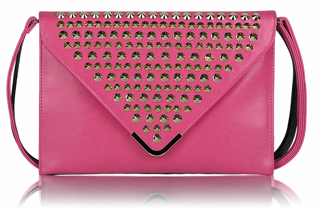 big pink clutch bag