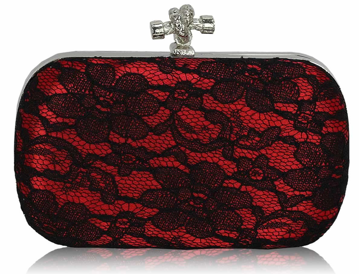 Red lace clutch bag sale