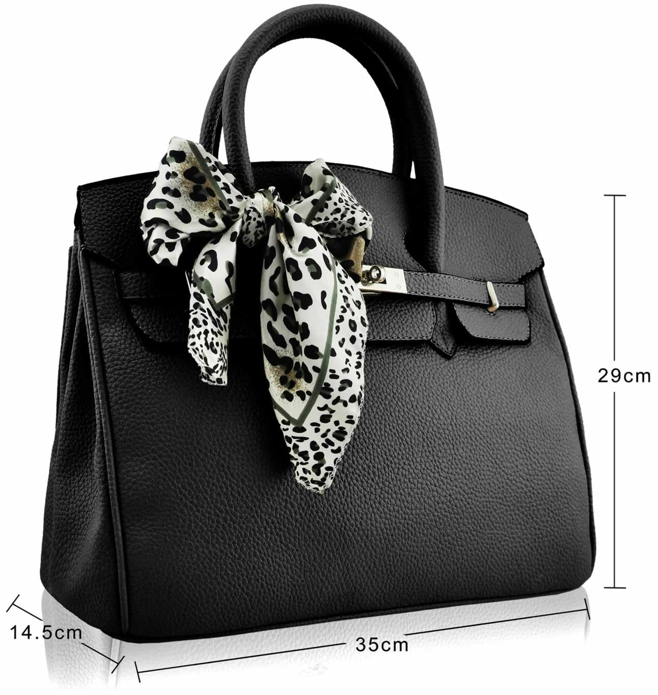 Wholesale Black Fashion Scarf Tote Handbag
