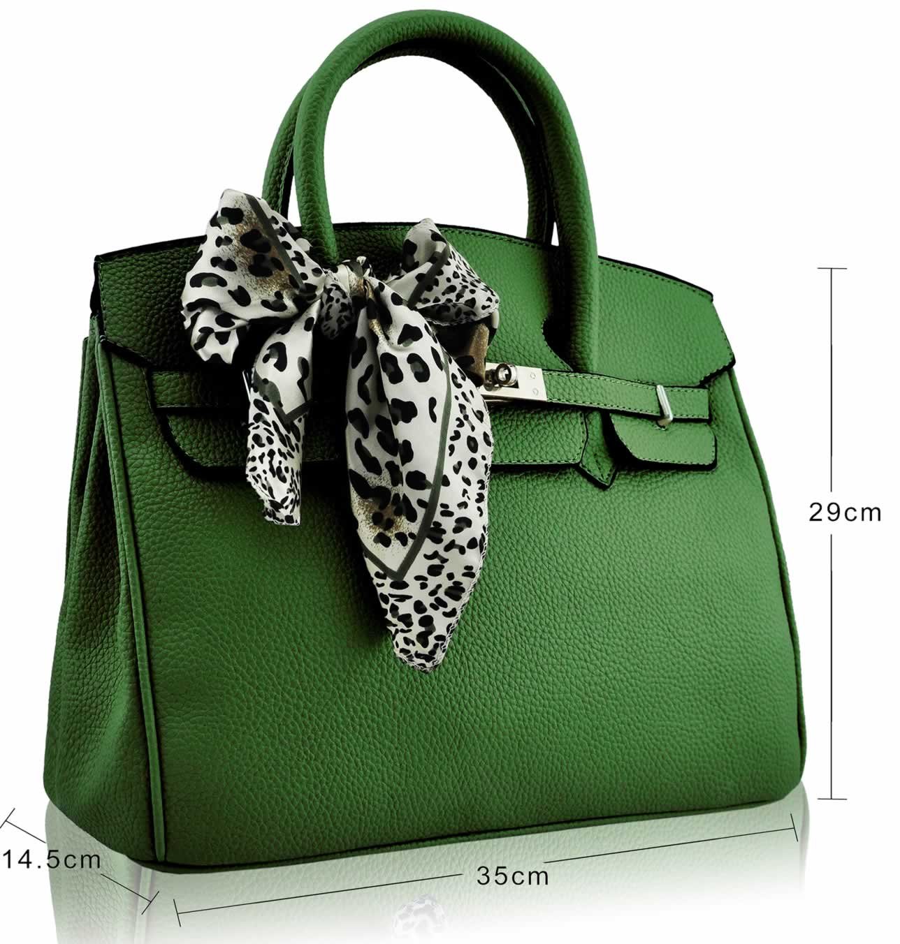 Wholesale Green Fashion Scarf Tote Handbag