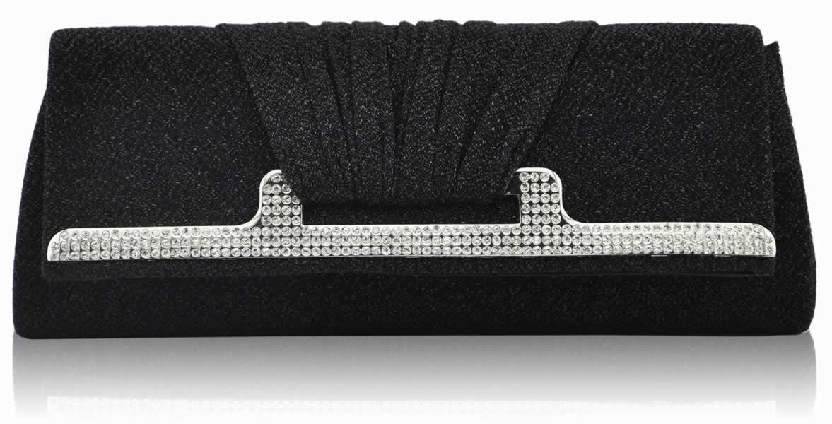 Wholesale Black Diamante Evening Clutch Bag