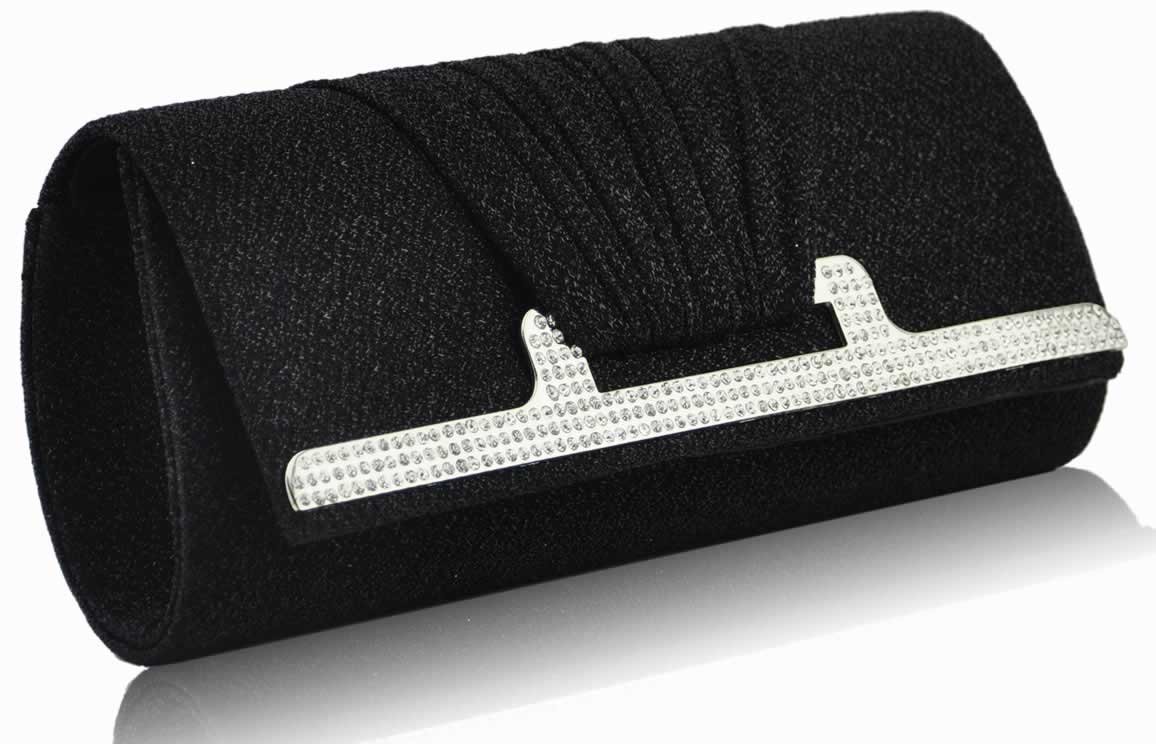 Wholesale Black Diamante Evening Clutch Bag