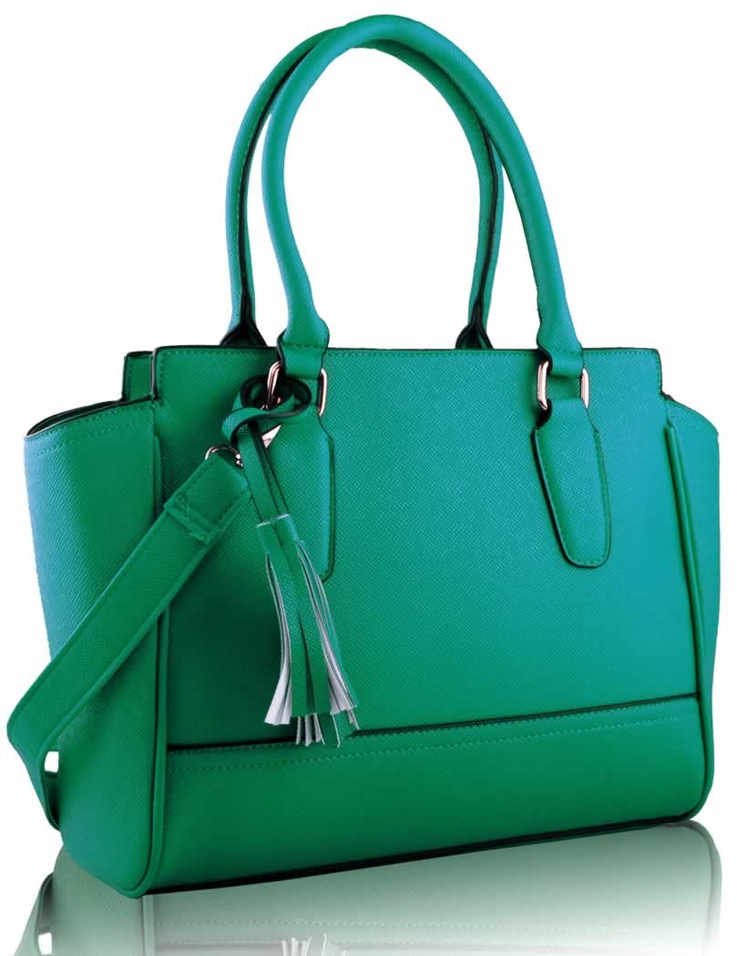Wholesale Emerald Tassel Grab Tote Bag