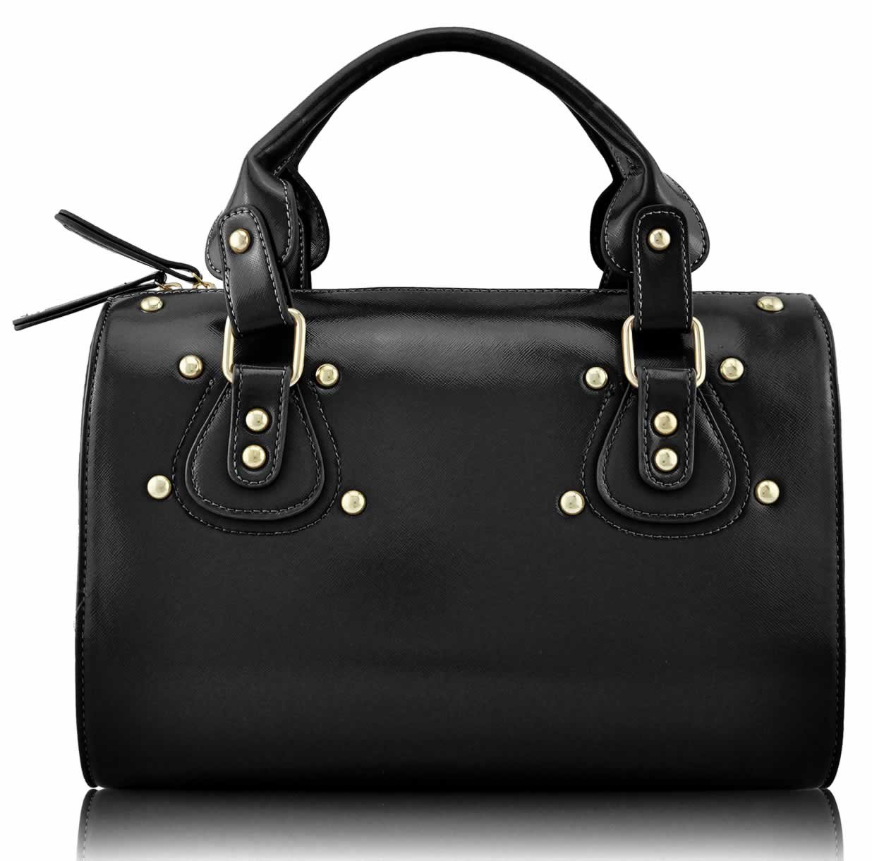 Wholesale Black Studded Fashion Satchel Handbag