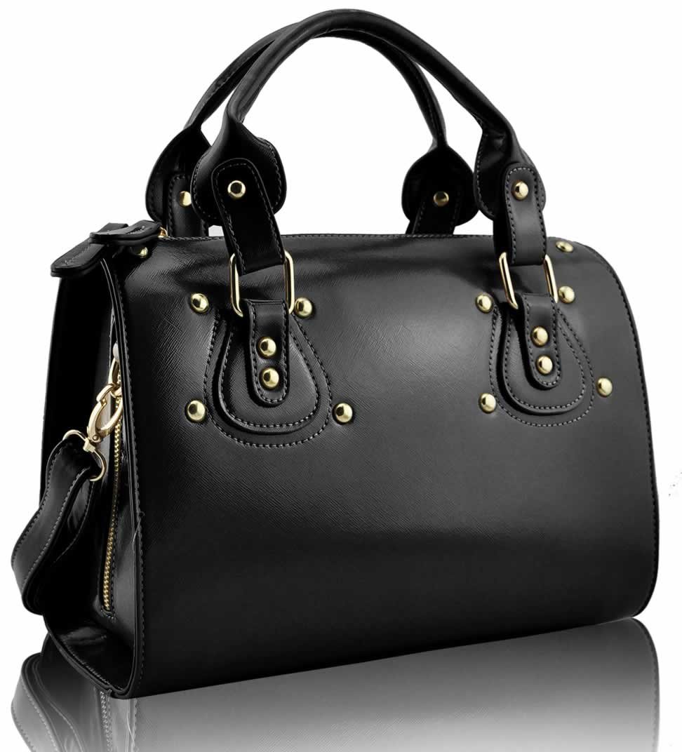 Wholesale Black Studded Fashion Satchel Handbag