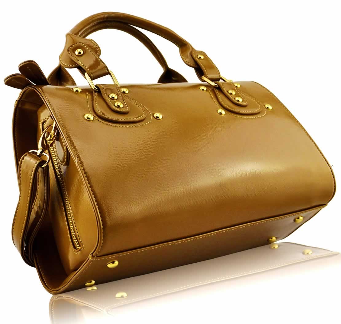 Wholesale Brown Studded Fashion Satchel Handbag