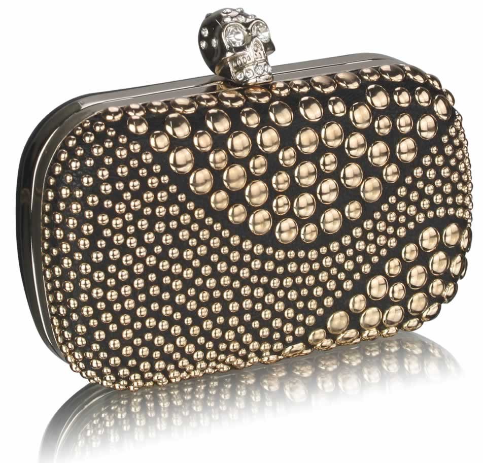 Wholesale & B2B Black / Gold Studded Box Clutch Bag Supplier & Manufacturer