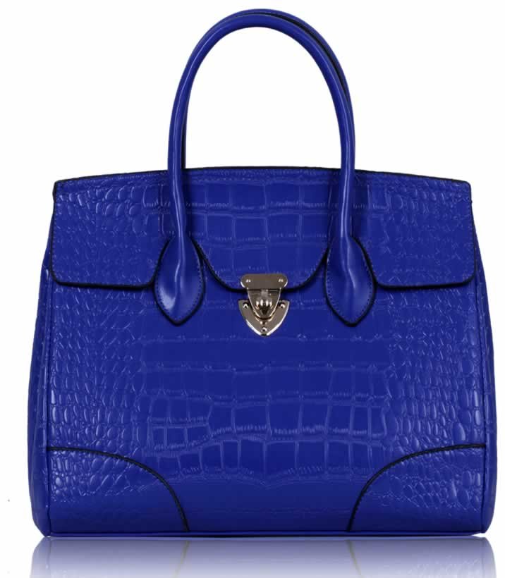 Download Wholesale Navy Mock Croc Tote Bag
