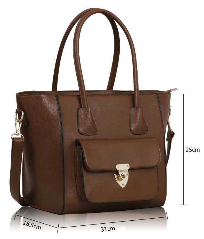 LS00126 - Brown Large Front Pocket Bag