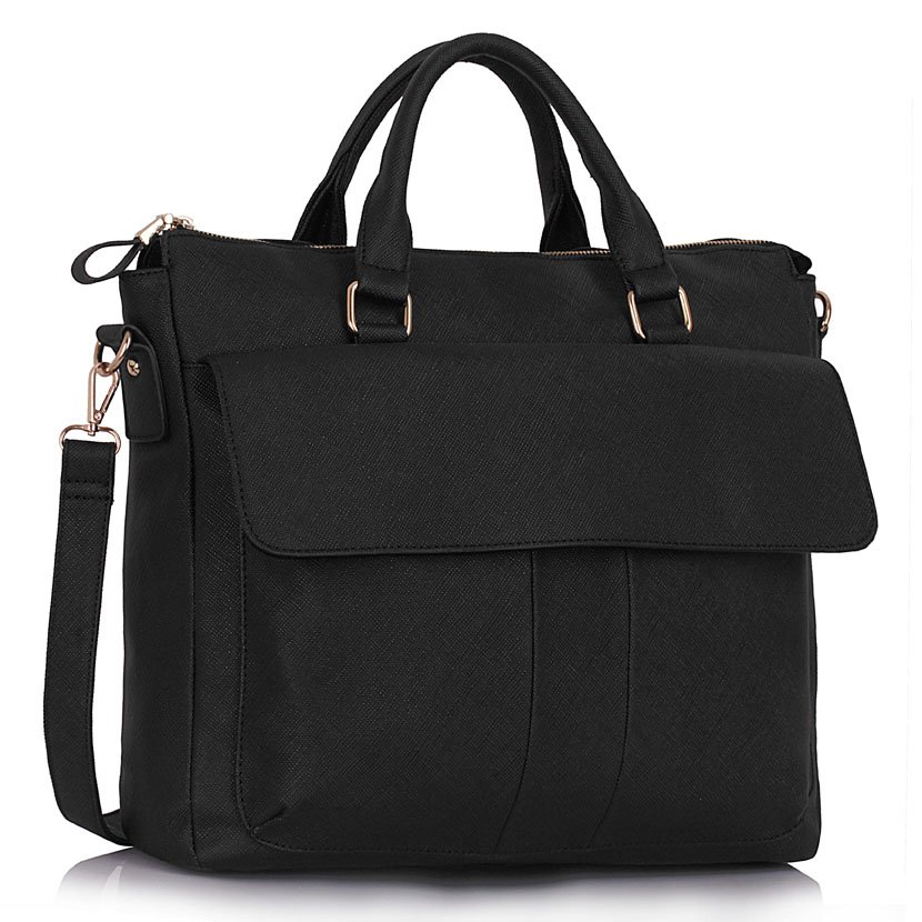 Black Pocket Tote Bag