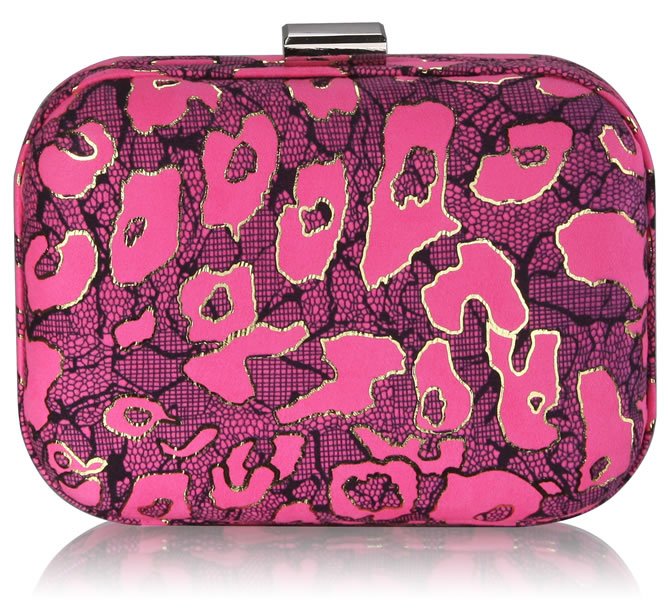 Pink Hard Case Clutch Bag