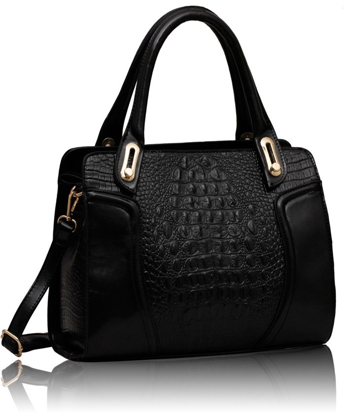 Black Croc Tote Bag