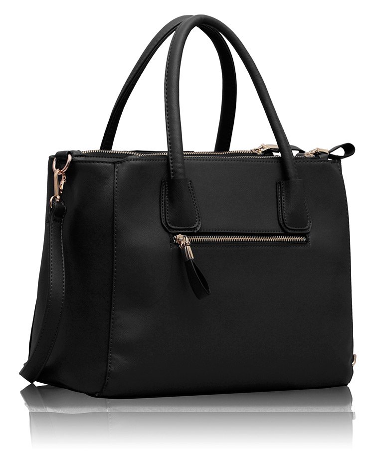 Wholesale Black Three Zipper Grab Bag