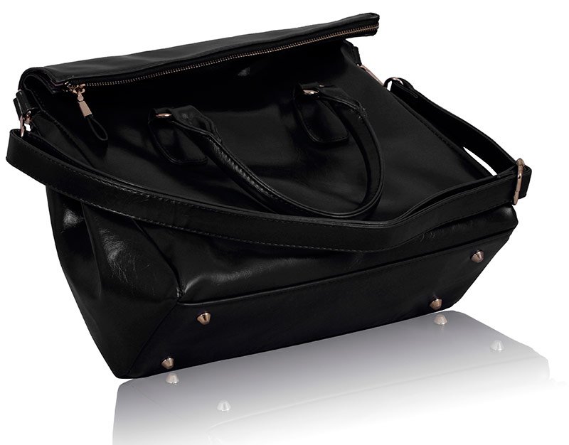 LS00227 Black Grab Handle Handbag