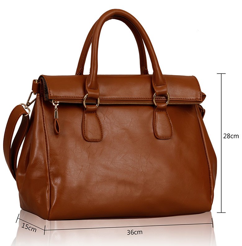LS00227 - Brown Grab Handle Handbag