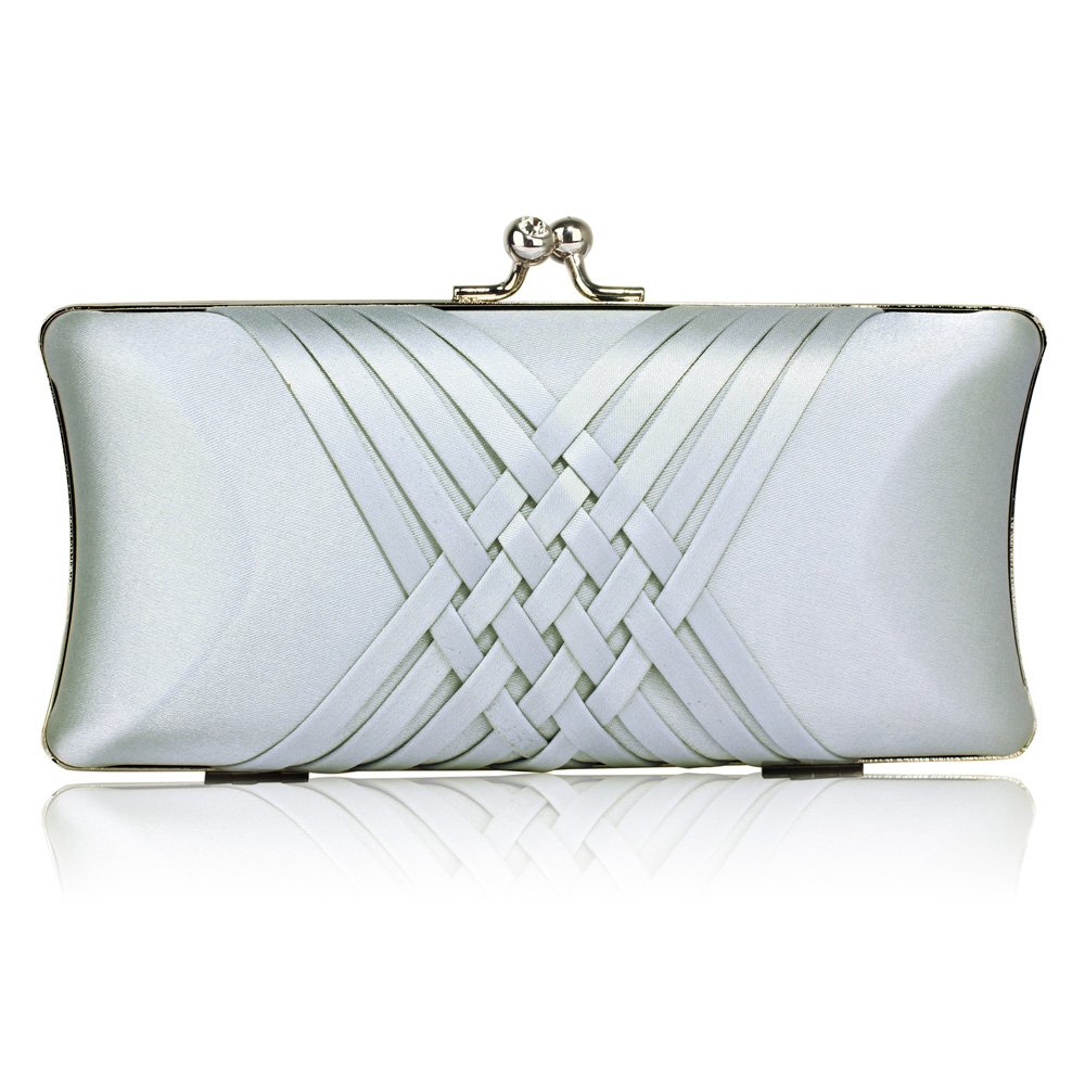 lightly Lao Paving Wholesale Silver Satin Evening Clutch Bag