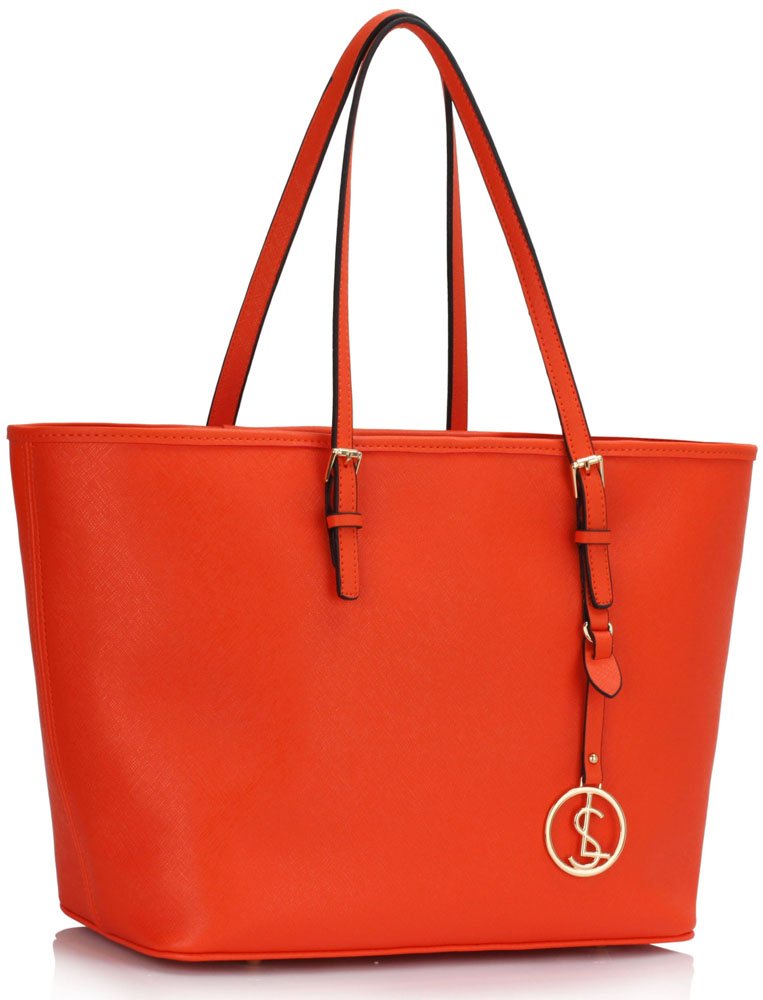 LS00297 - Orange Tote Shoulder Bag