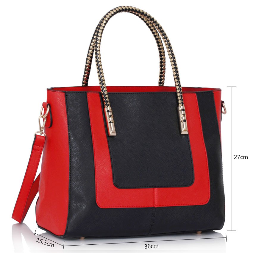 LS00318 - Black / Red Tote Shoulder Bag