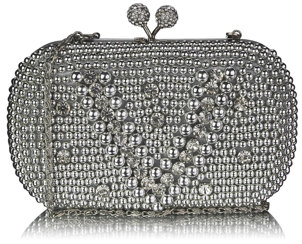 Wholesale & B2B Silver Vintage Pearl & Crystal Evening Cluth Bag ...