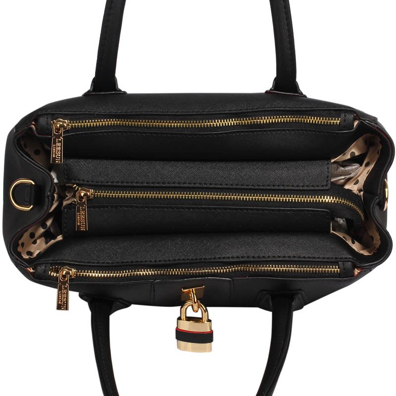 Wholesale Black Three Zipper Grab Bag