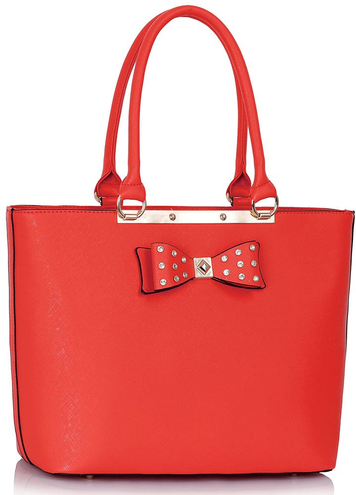 coral tote handbag