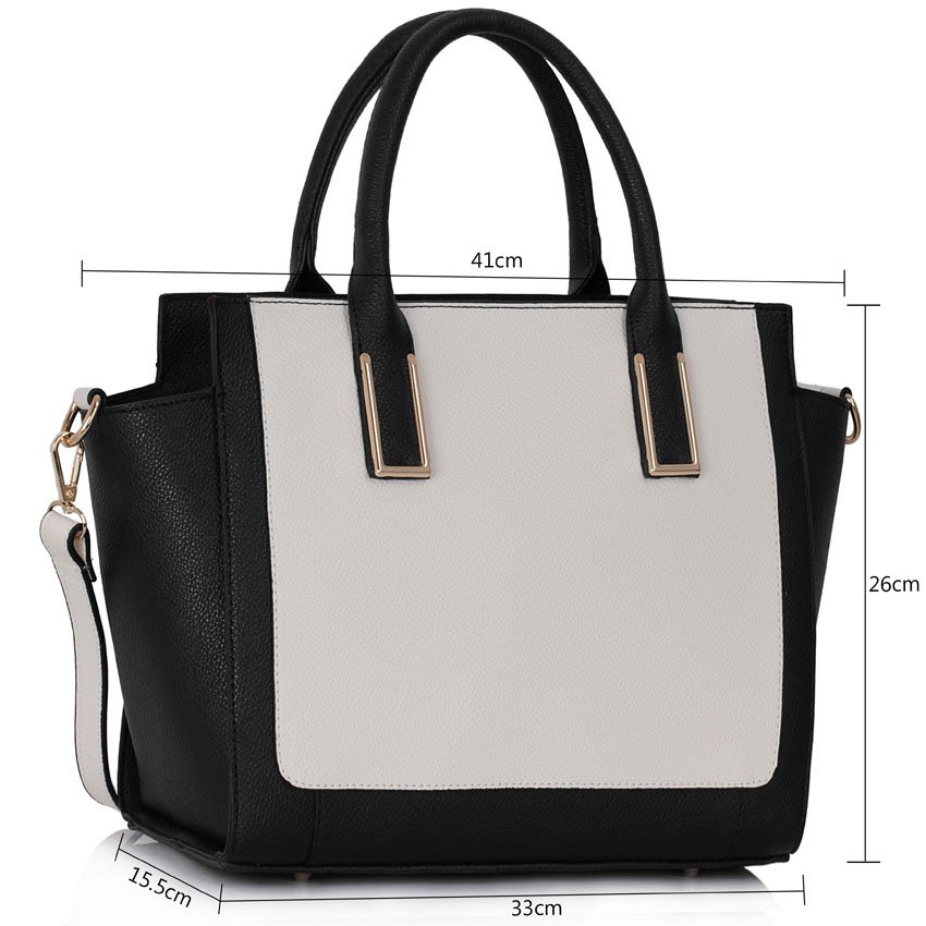 black tote bag with long strap
