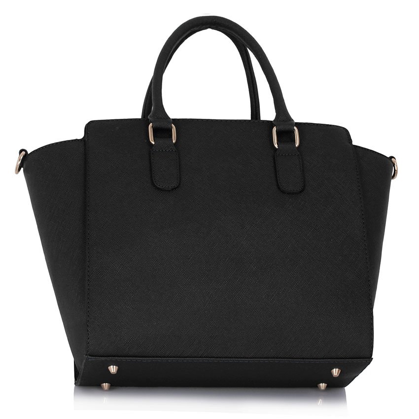 Wholesale Black / White White Zip Design Tote Bag