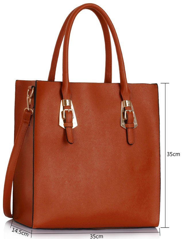 LS00303A - Brown Tote Shoulder Bag