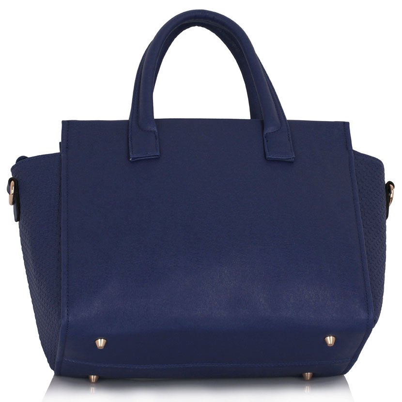 Navy Tote Bag With Long Strap