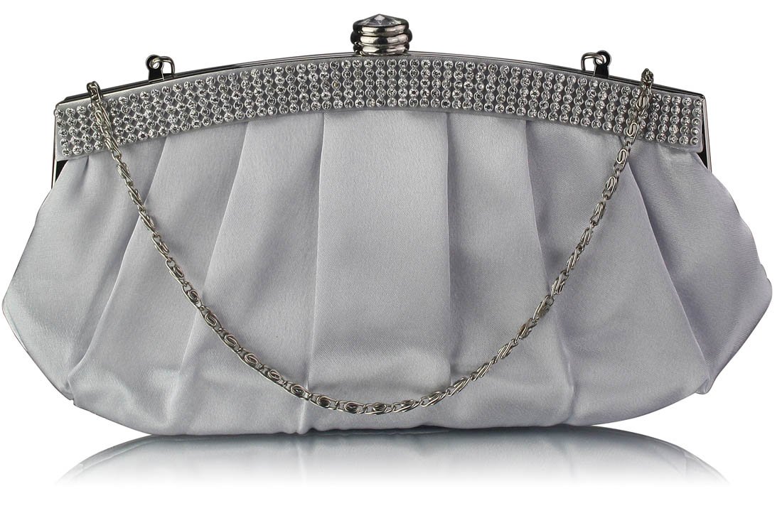 Designer Evening Bag Silver Clutch Bag