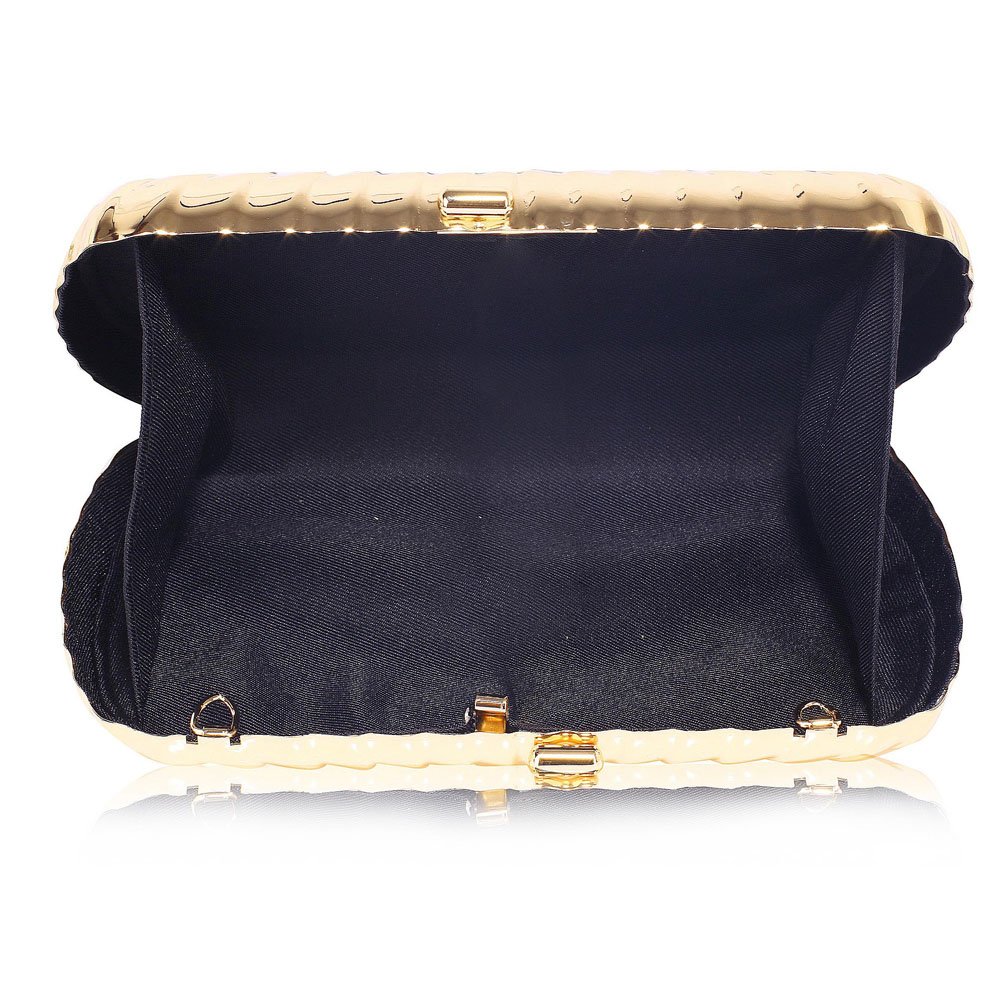 Gold Hard Case Clutch Bag