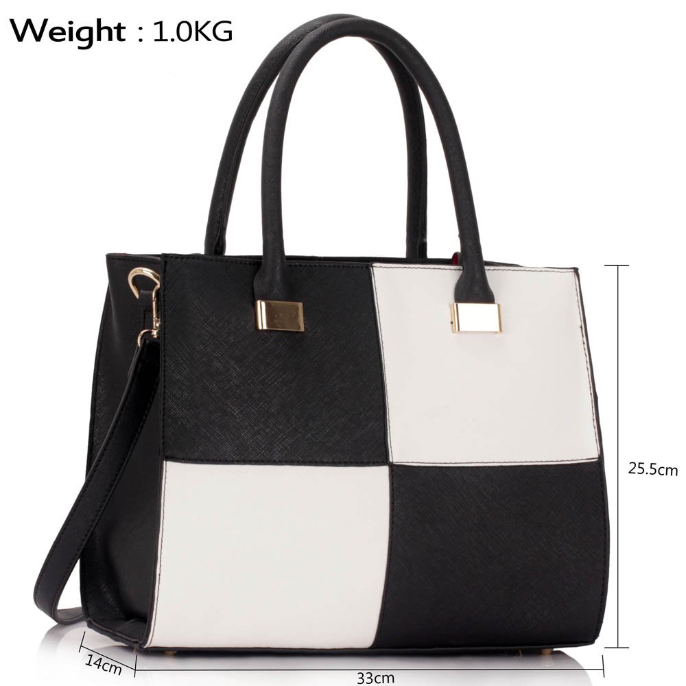 Wholesale Black / White Fashion Tote Handbag