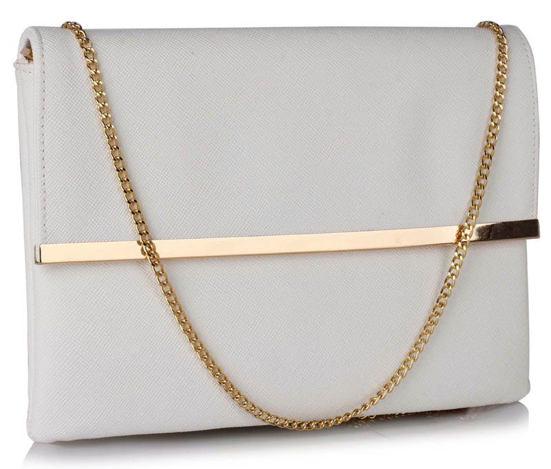 Wholesale White Large Flap Clutch purse