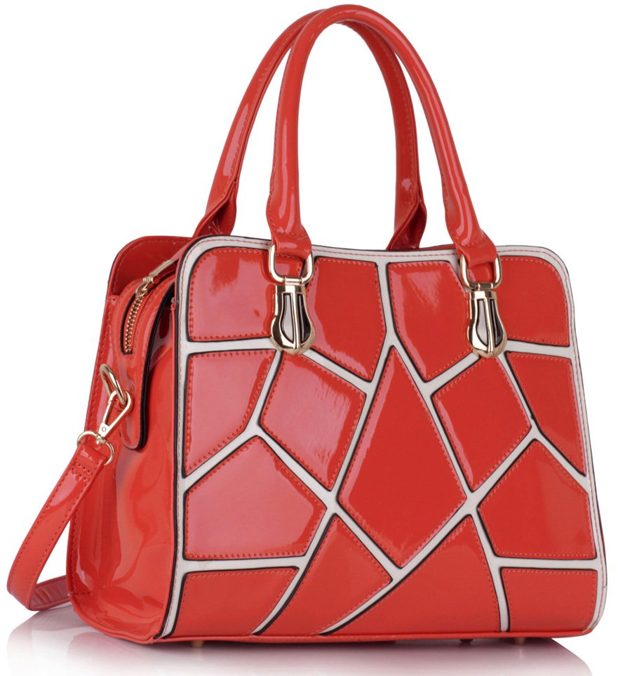 coral tote handbag