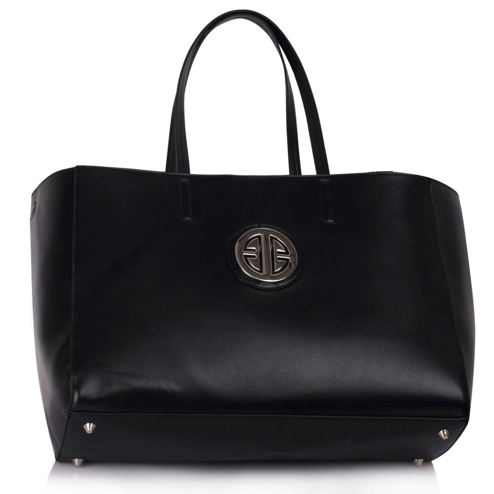 LS00390 - Black Large Tote Shoulder Bag