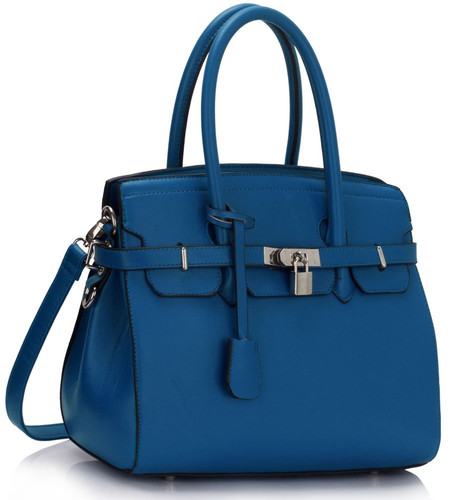 Wholesale Blue Padlock Tote With Long Strap