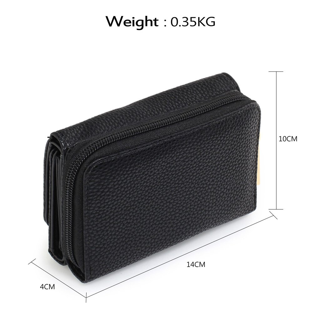 black purse with wallet