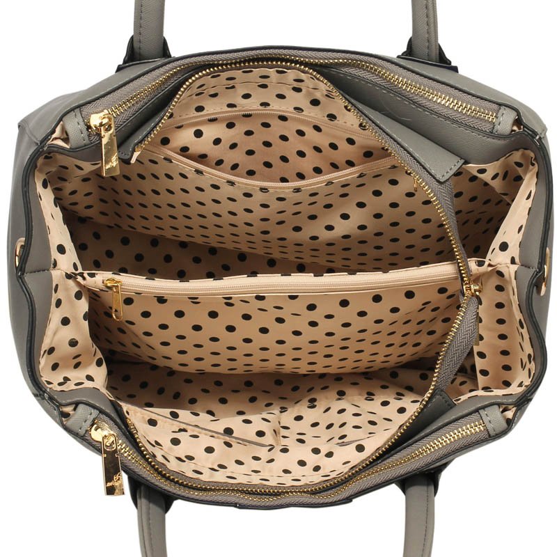 Wholesale Grey Three Zipper Grab Bag