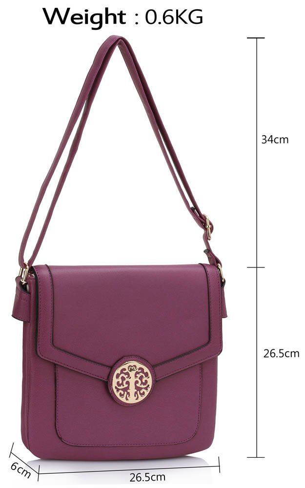 LS00431 Purple Shoulder Cross Body Bag