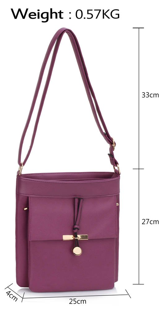 LS00433 Purple Shoulder Cross Body Bag