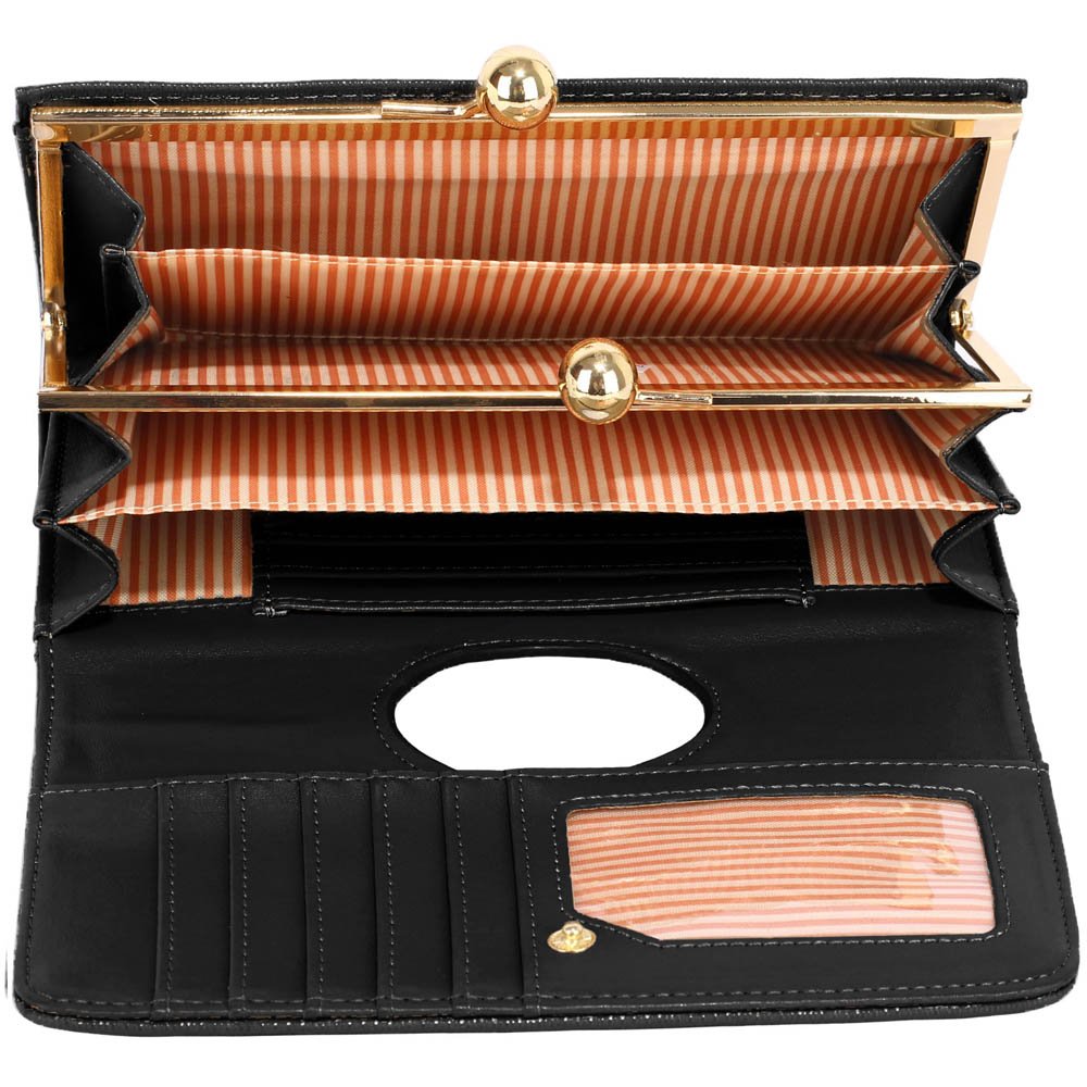 LSP1070A Black Kisslock Clutch Wallet