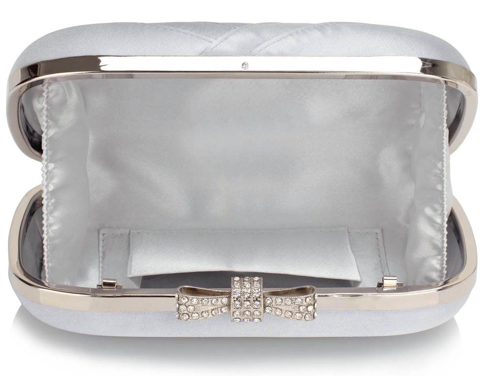 Wholesale Silver Crystal Strip Clutch Evening Bag