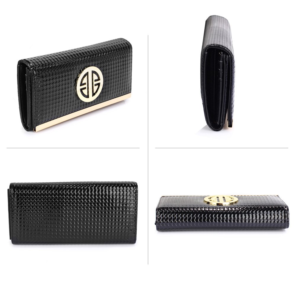 black purse with wallet