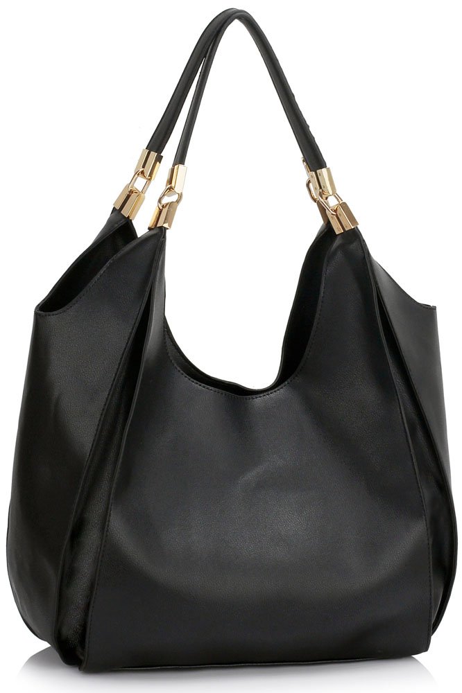 LS00455 - Black Hobo Shoulder Bag