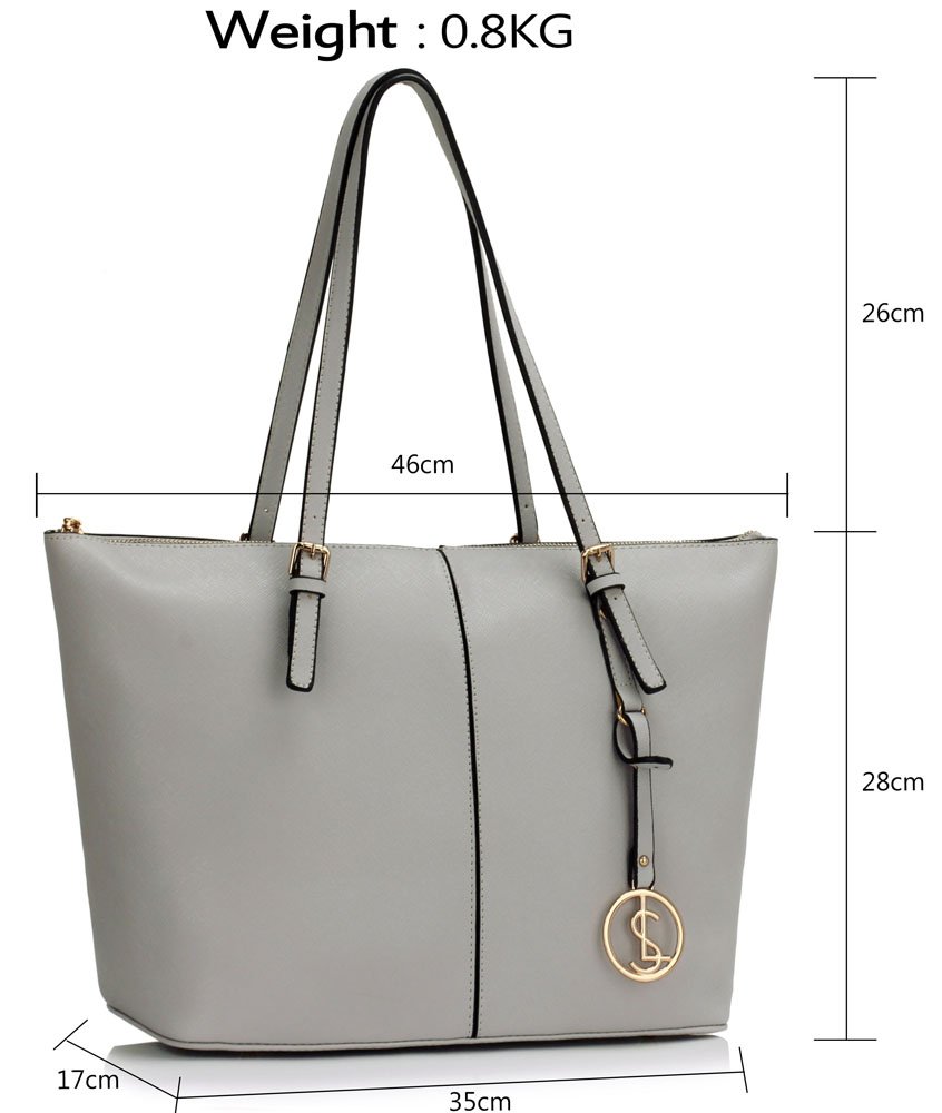 LS00476 Grey Women's Large Tote Shouler Bag