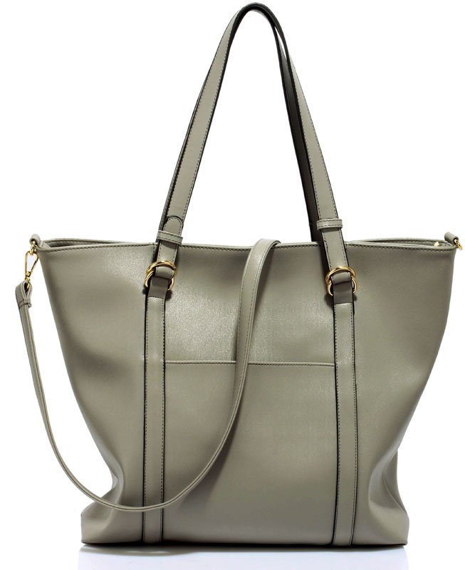 wholesale bags uk wholesale bags LS00413 Large Grey Shoulder Handbag