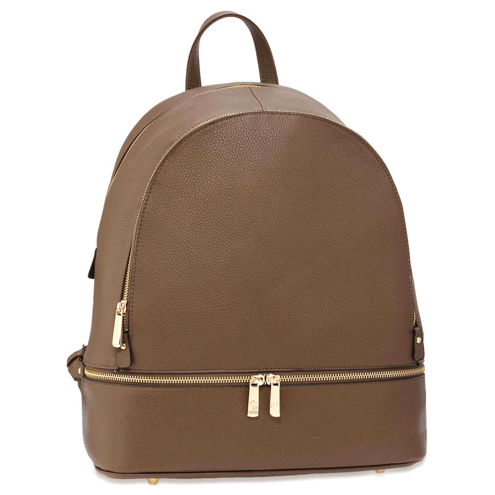 LS00171 Brown Backpack Rucksack School Bag