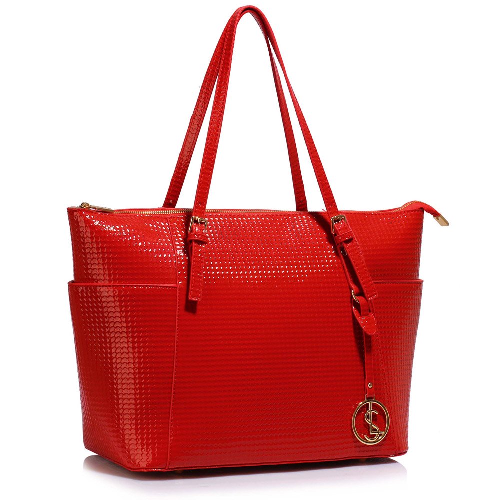 LS00350A - Red Women&#39;s Large Tote Bag