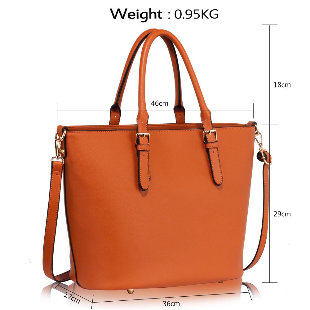 LS00263 - Brown Grab Shoulder Handbag